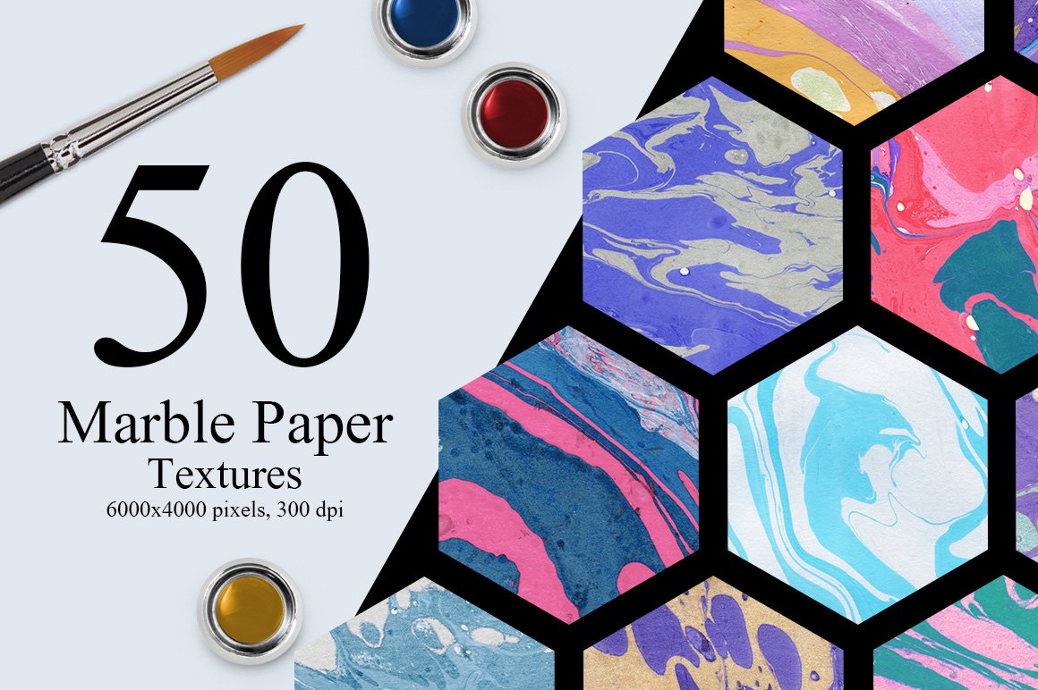 50个大理石墨水纸背景纹理素材 50 Marble Paper Textures_img_2