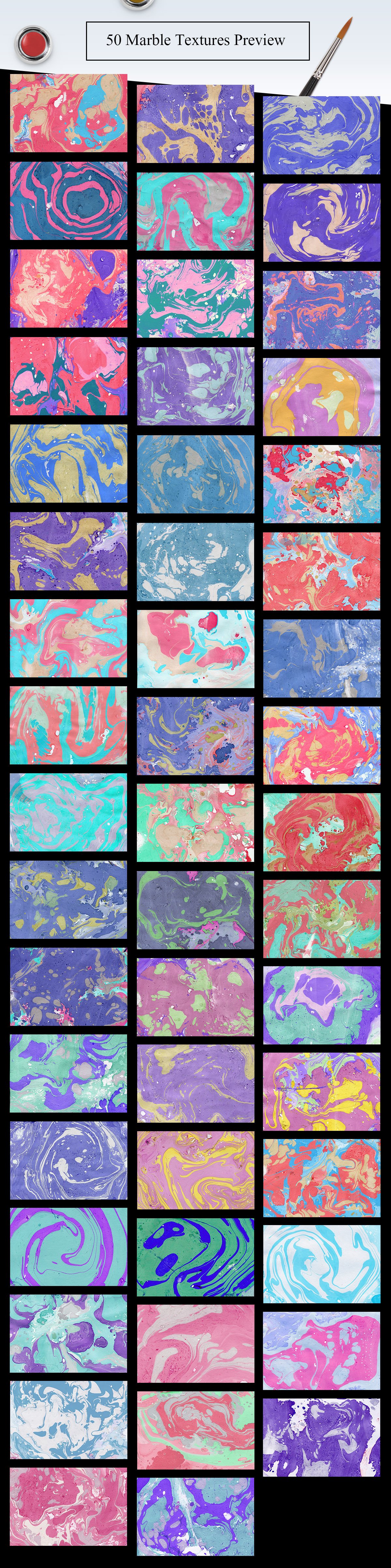50个大理石墨水纸背景纹理素材 50 Marble Paper Textures_img_2