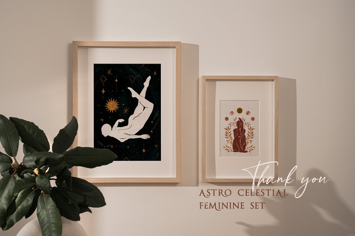 现代抽象天文天体女性人物插画图形素材 Astro Celestial Feminine Prints_img_2