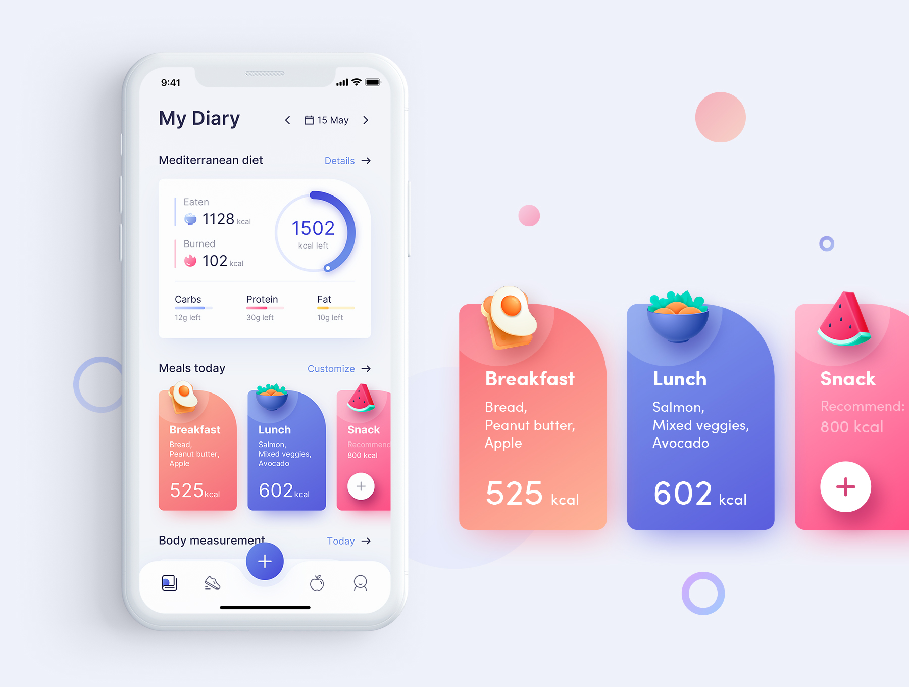 饮食运动训练应用程序iOS界面设计UI套件 ioFit – Diet & Training App UI Kit Home  App_img_2