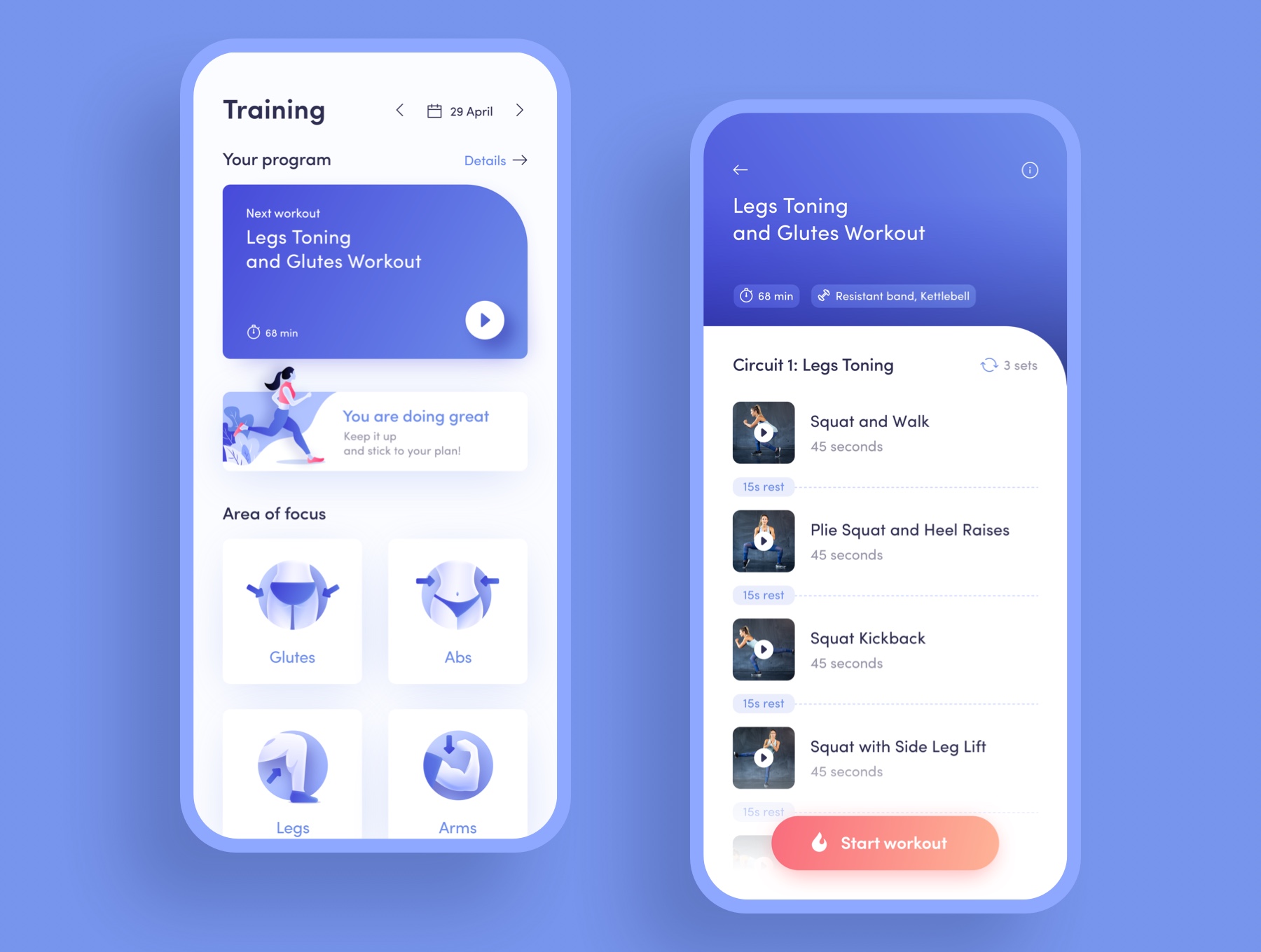 饮食运动训练应用程序iOS界面设计UI套件 ioFit – Diet & Training App UI Kit Home  App_img_2