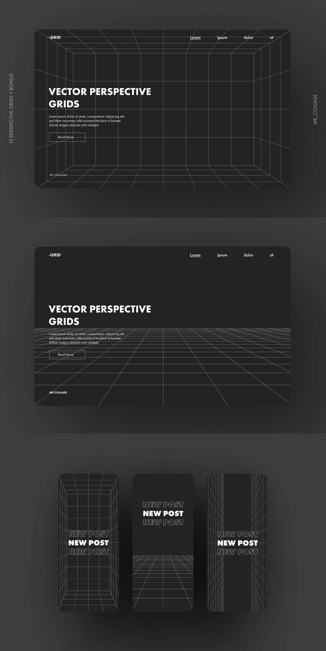 13个透视网格矢量图形素材 GRID 01 - 13 VECTOR PERSPECTIVE GRIDS_img_2