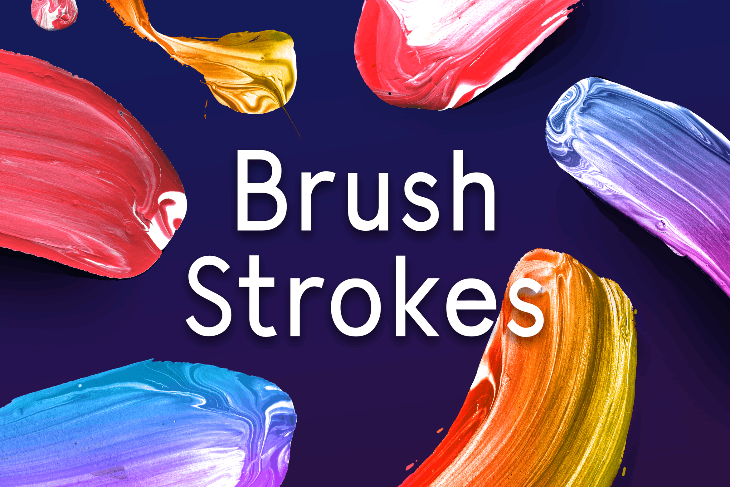 80个高清油漆绘画丙烯酸笔刷笔触图片素材 Paint Brush Strokes_img_2