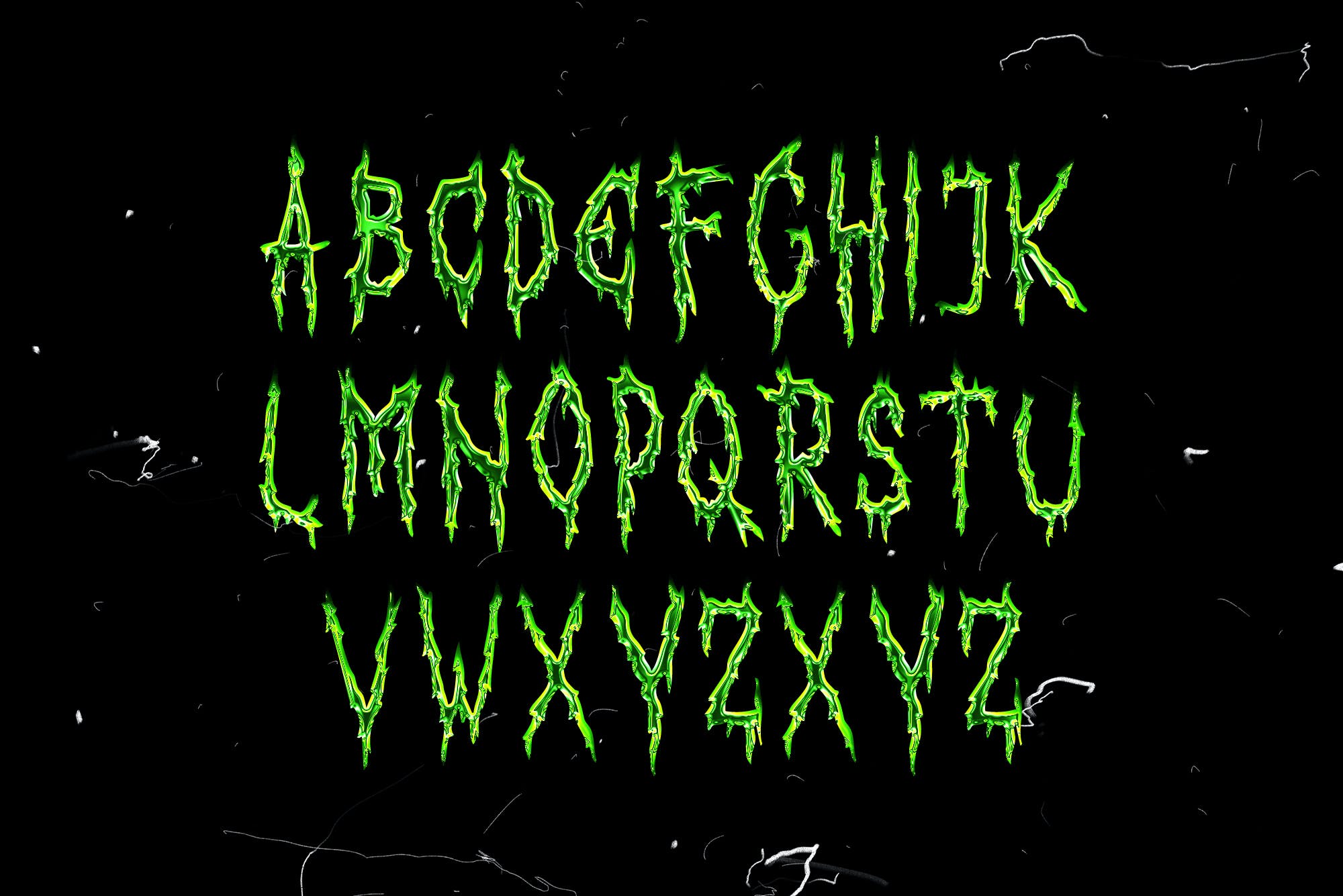 恐怖游戏标题手写大写英文字体脚本素材 Horror Script Brush Font_img_2