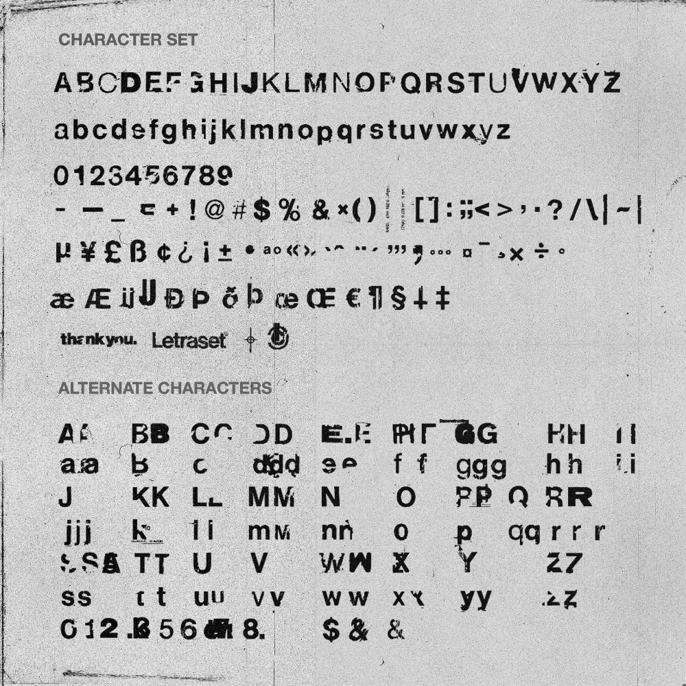 90年代复古做旧破损英文字体下载 Swiss Grit Display Font_img_2