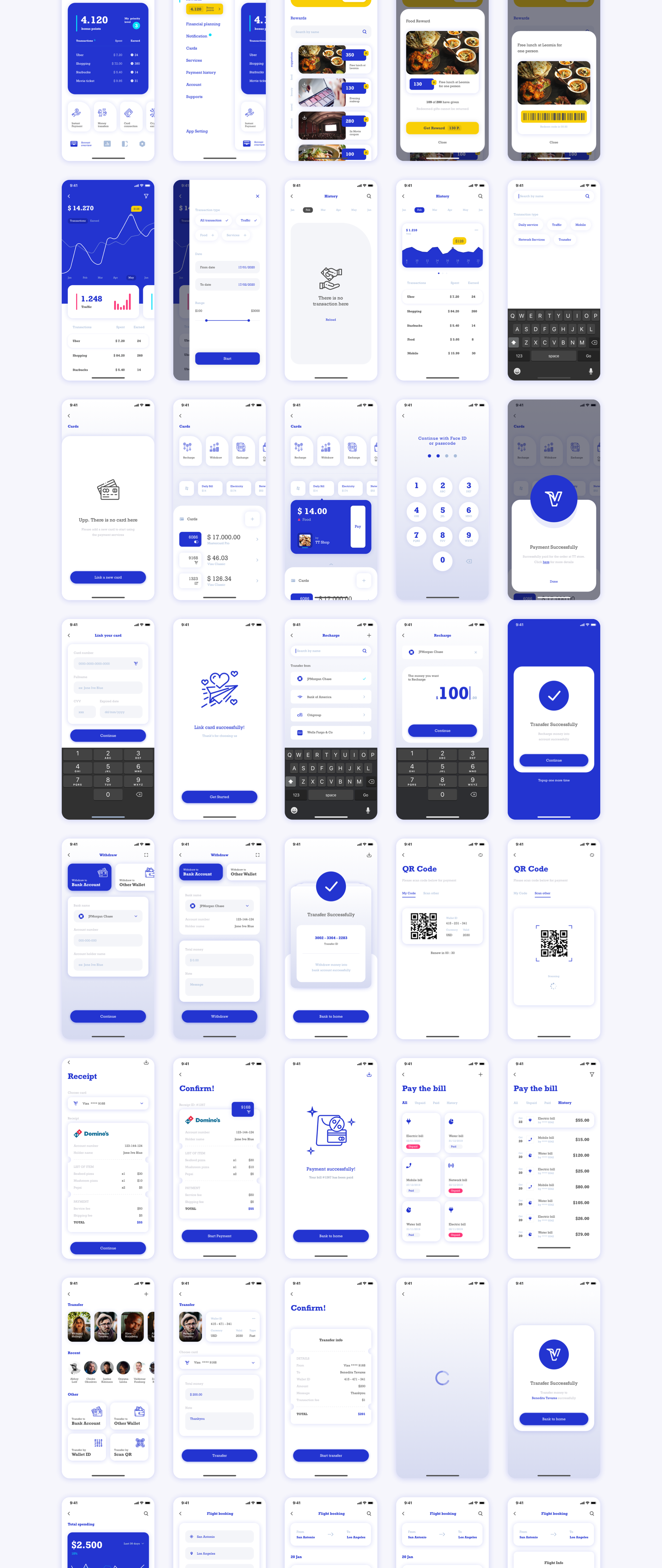 电子钱包财务管理应用APP界面设计UI套件 Dior – Wallet APP UI Kit_img_2