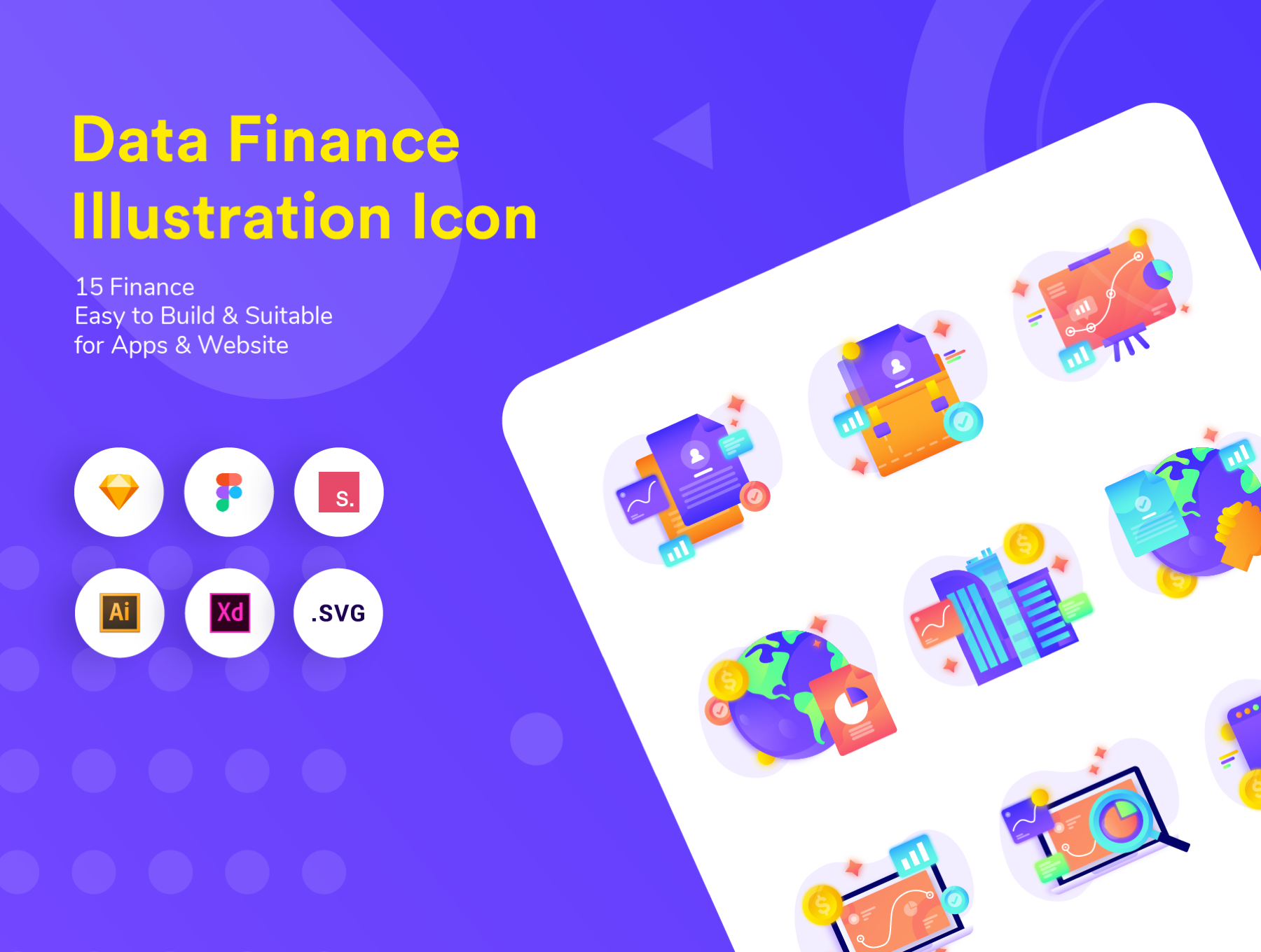 金融安全矢量图标素材下载 Icon Package For Finance, Data Security And E-commerce_img_2