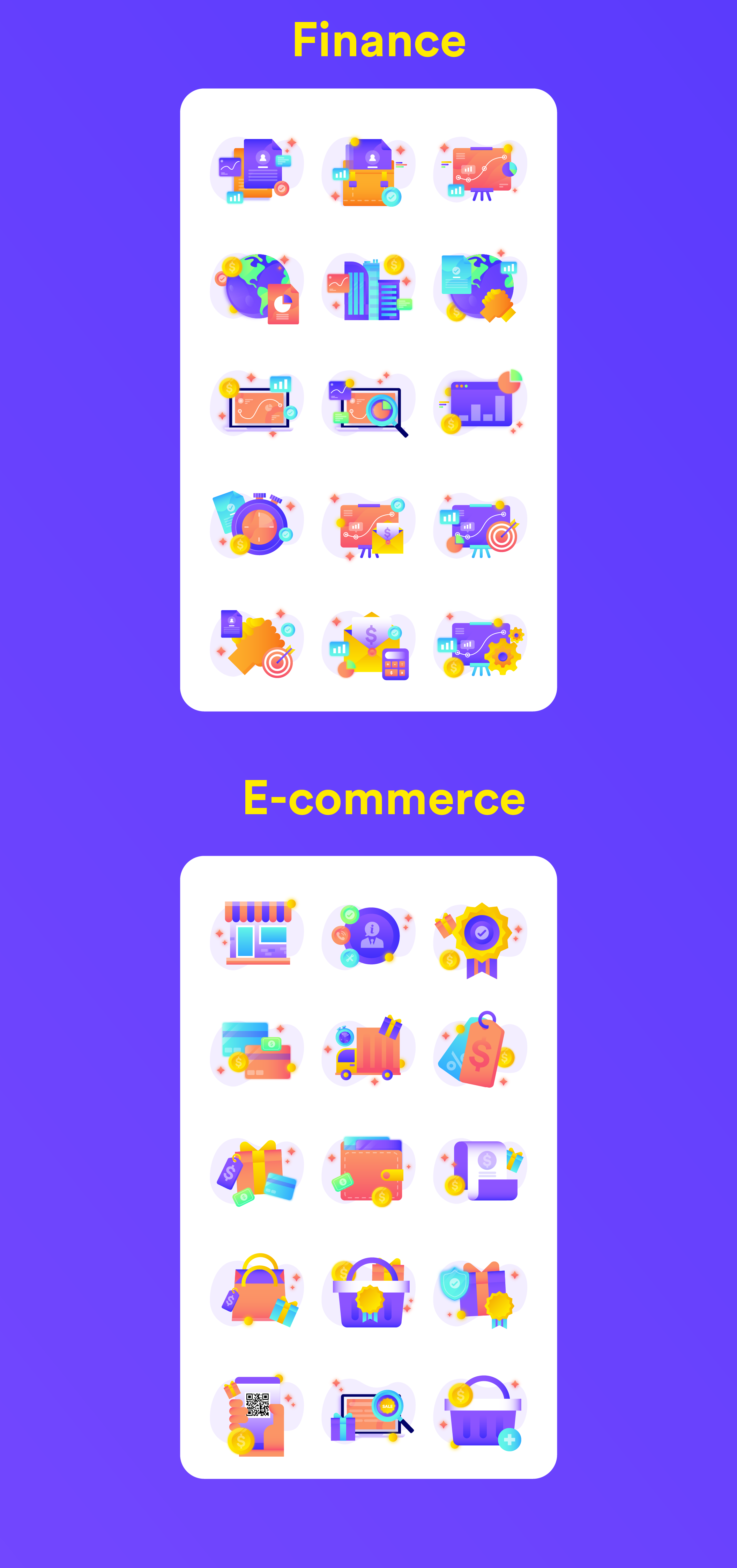 金融安全矢量图标素材下载 Icon Package For Finance, Data Security And E-commerce_img_2