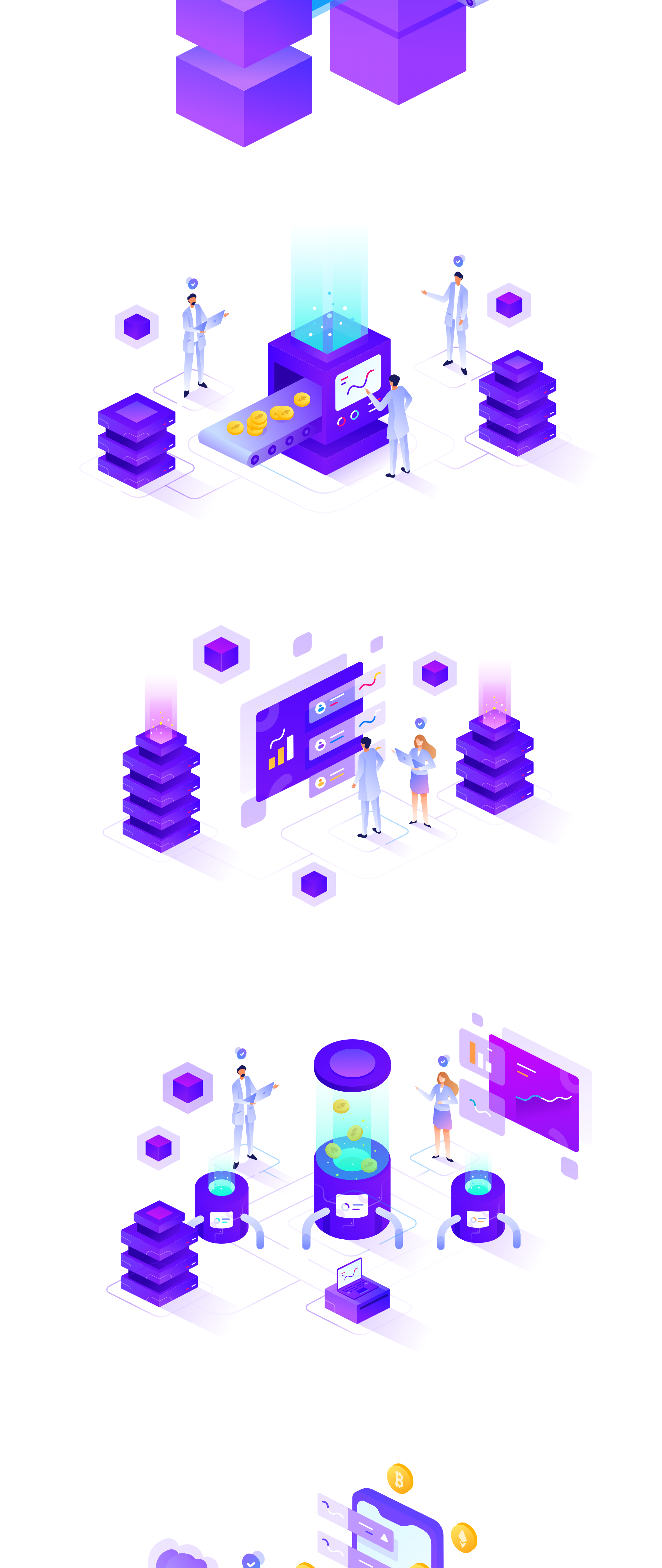 2.5D金融货币区块链加密货币技术相关概念插画素材 Cryptocurrency Business Isometric Kit Vol 02_img_2