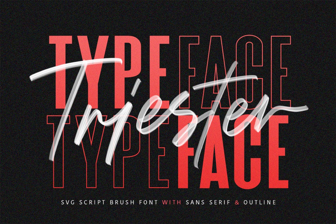 时尚手写签名英文字体 Triester SVG Brush Font Free Sans_img_2