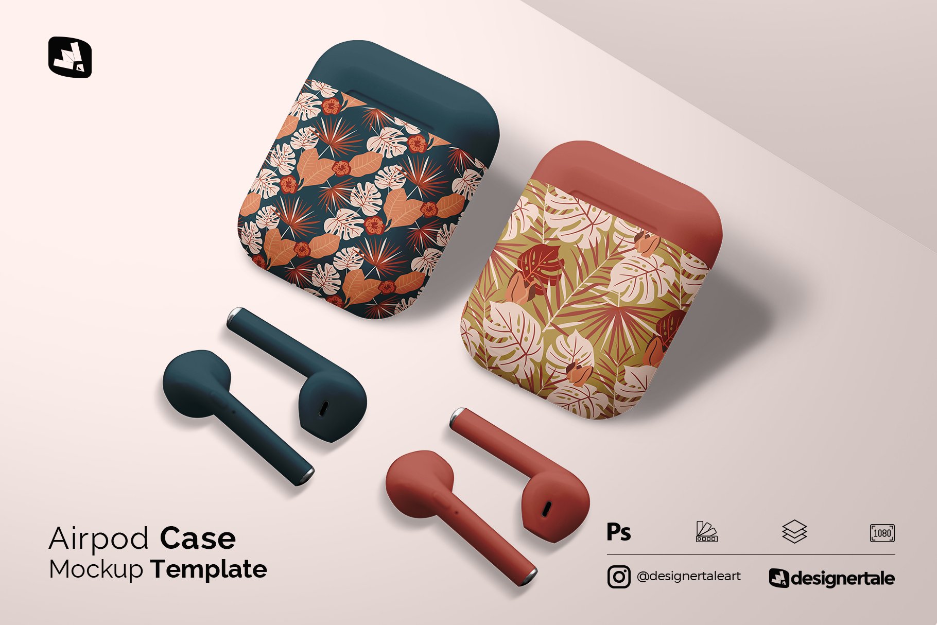 苹果蓝牙耳机收纳盒设计展示样机模板 Airpod Case Mockup_img_2