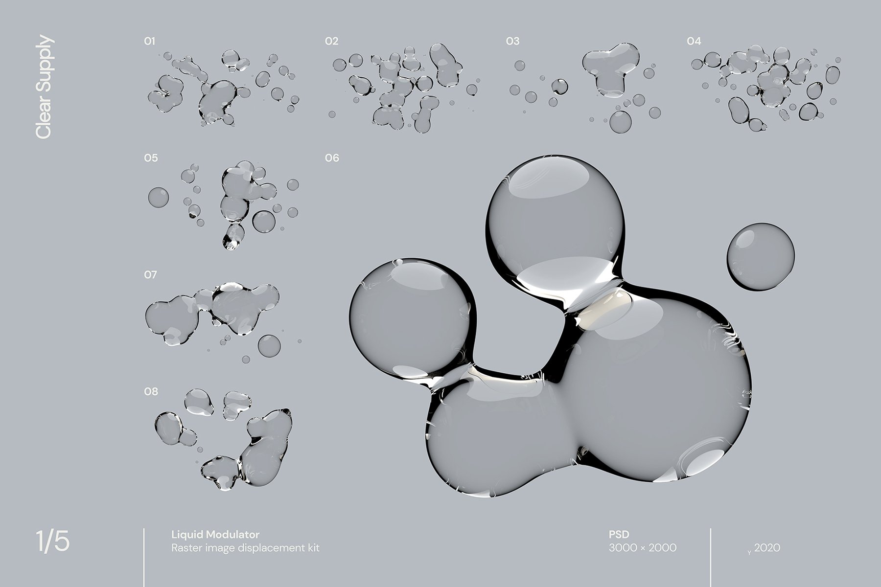 60款高清透明水滴液体海报背景设计背景叠层素材 Clear Supply - Liquid Modulator_img_2