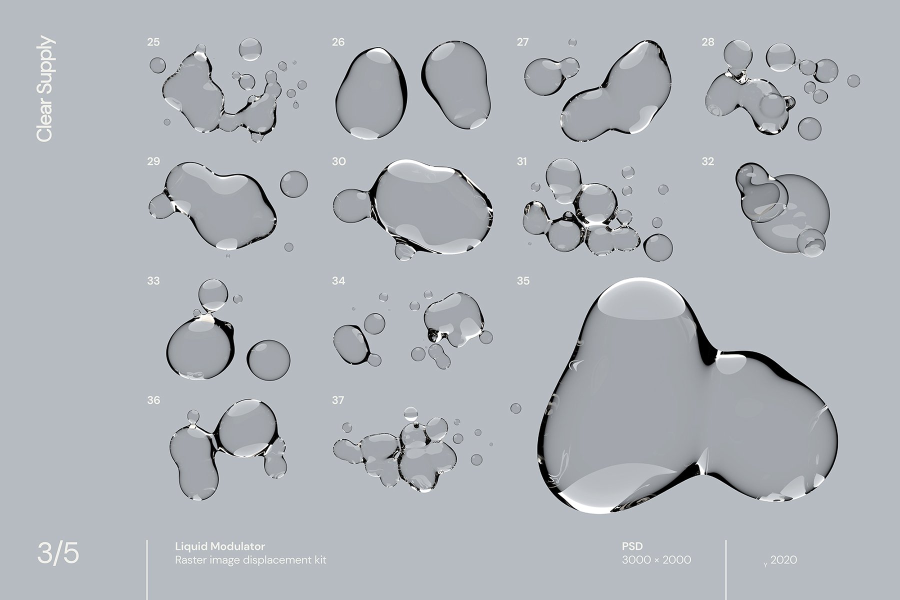 60款高清透明水滴液体海报背景设计背景叠层素材 Clear Supply - Liquid Modulator_img_2
