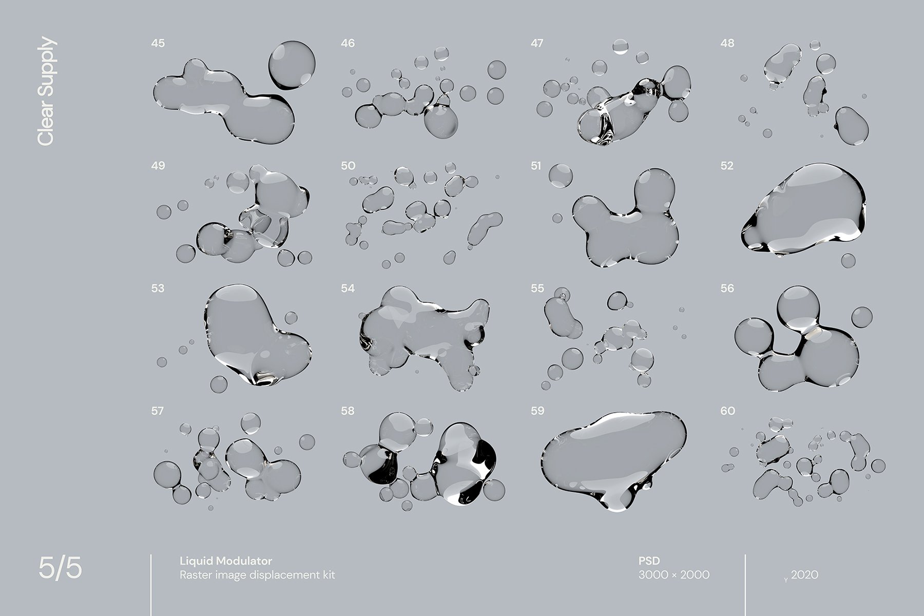 60款高清透明水滴液体海报背景设计背景叠层素材 Clear Supply - Liquid Modulator_img_2