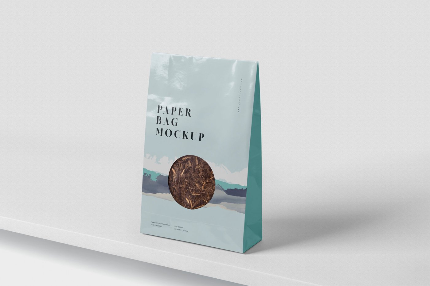 咖啡茶叶纸袋设计PSD样机模板 Paper Bag Mockup_img_2