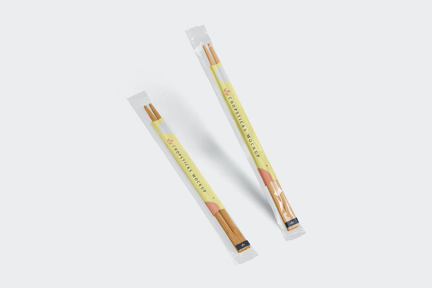 筷子包装袋设计展示样机模板 Chopsticks Mockup In Transparent Packaging_img_2