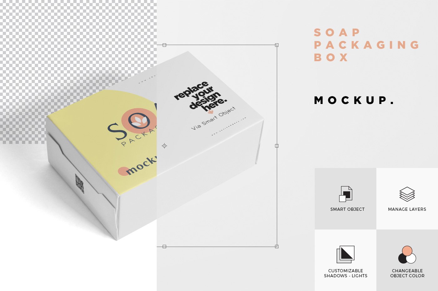 5款肥皂包装盒设计展示样机模板 Packaging Box & Soap Mockup_img_2