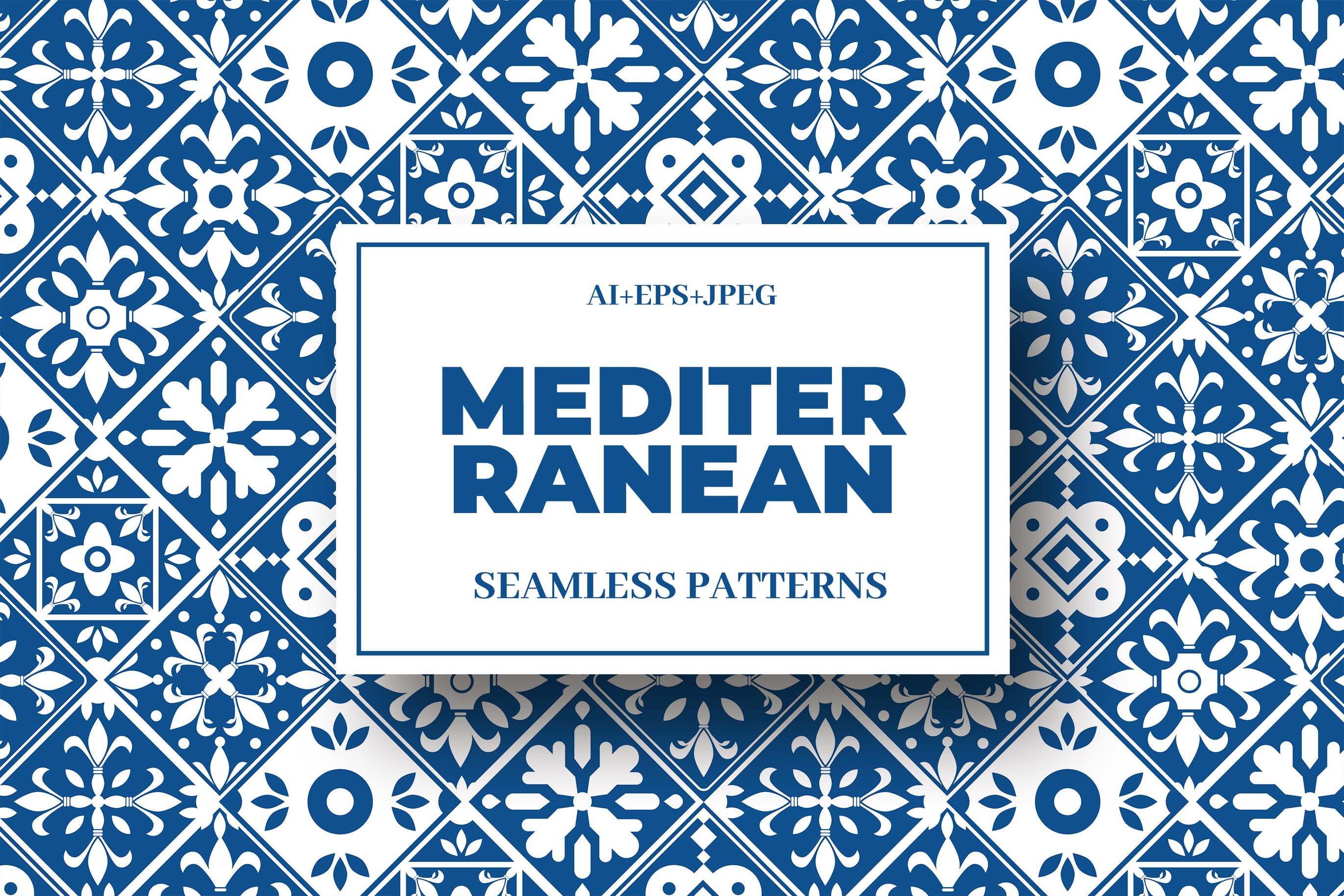 20种优雅地中海元素无缝隙矢量图案 Mediterranean Seamless Pattern Collection_img_2