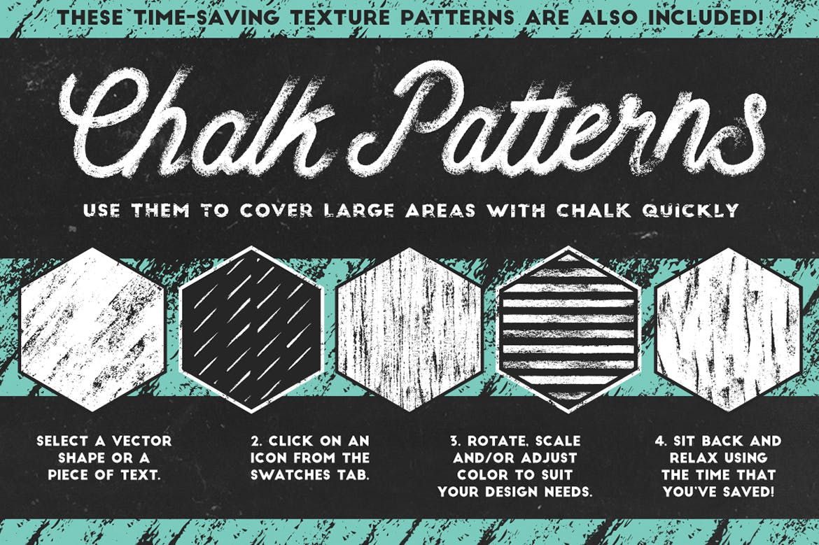 矢量粉笔AI笔刷 Classic Chalk - Brushes + Patterns_img_2