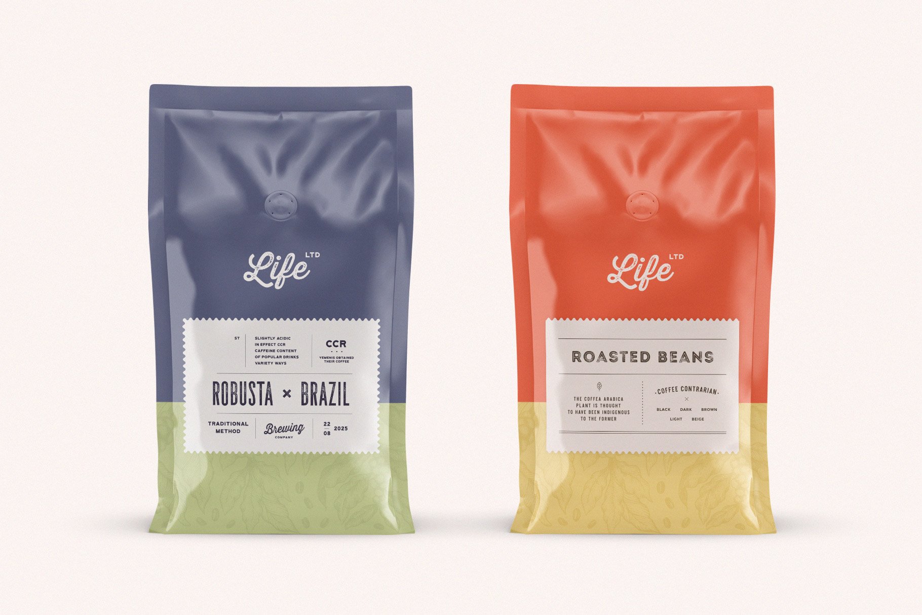 4款咖啡袋印花设计展示样机模板 Coffee Bag Mockup Set_img_2