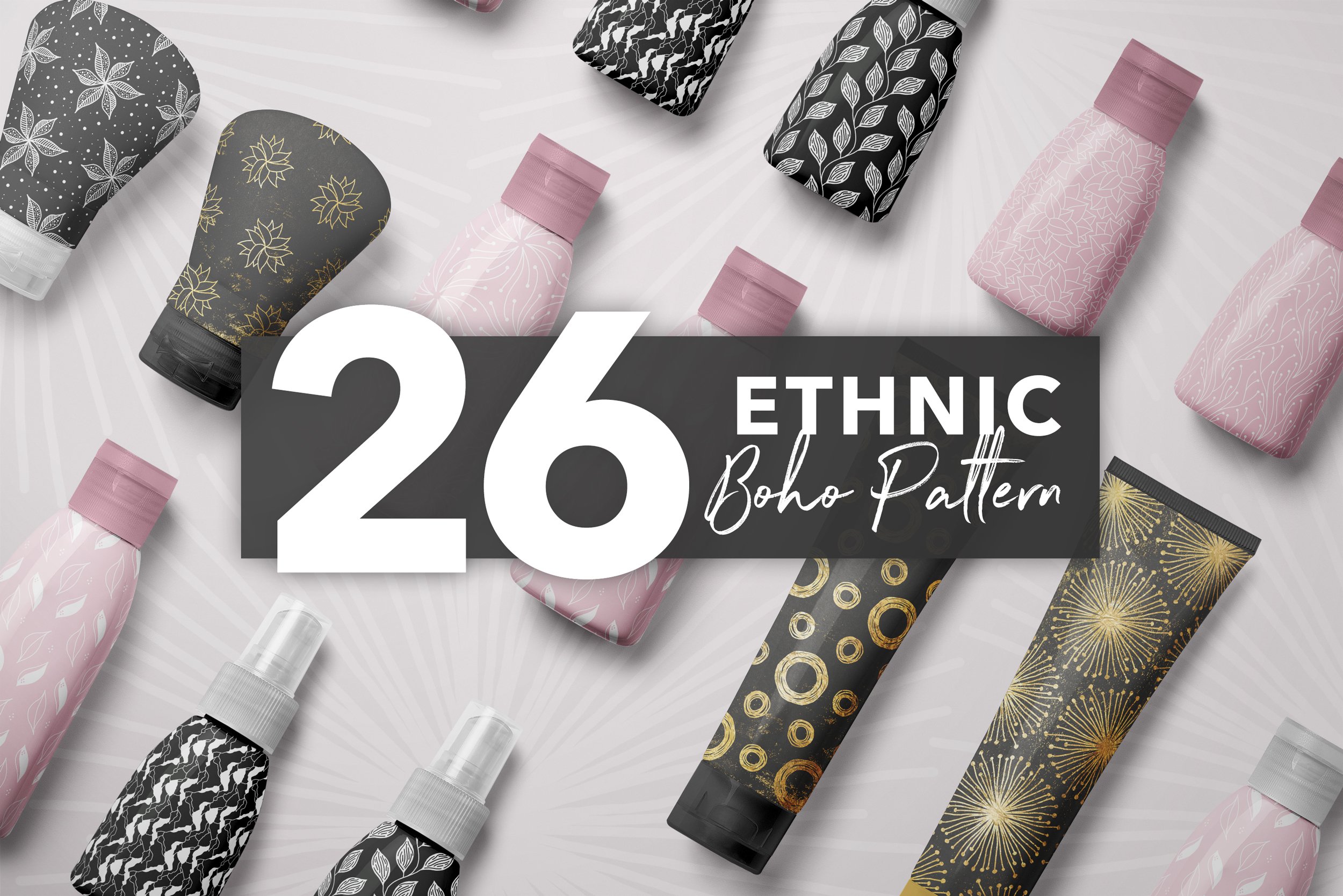 26种波西米亚风树叶几何图形素材 26 Ethnic Boho Patterns_img_2