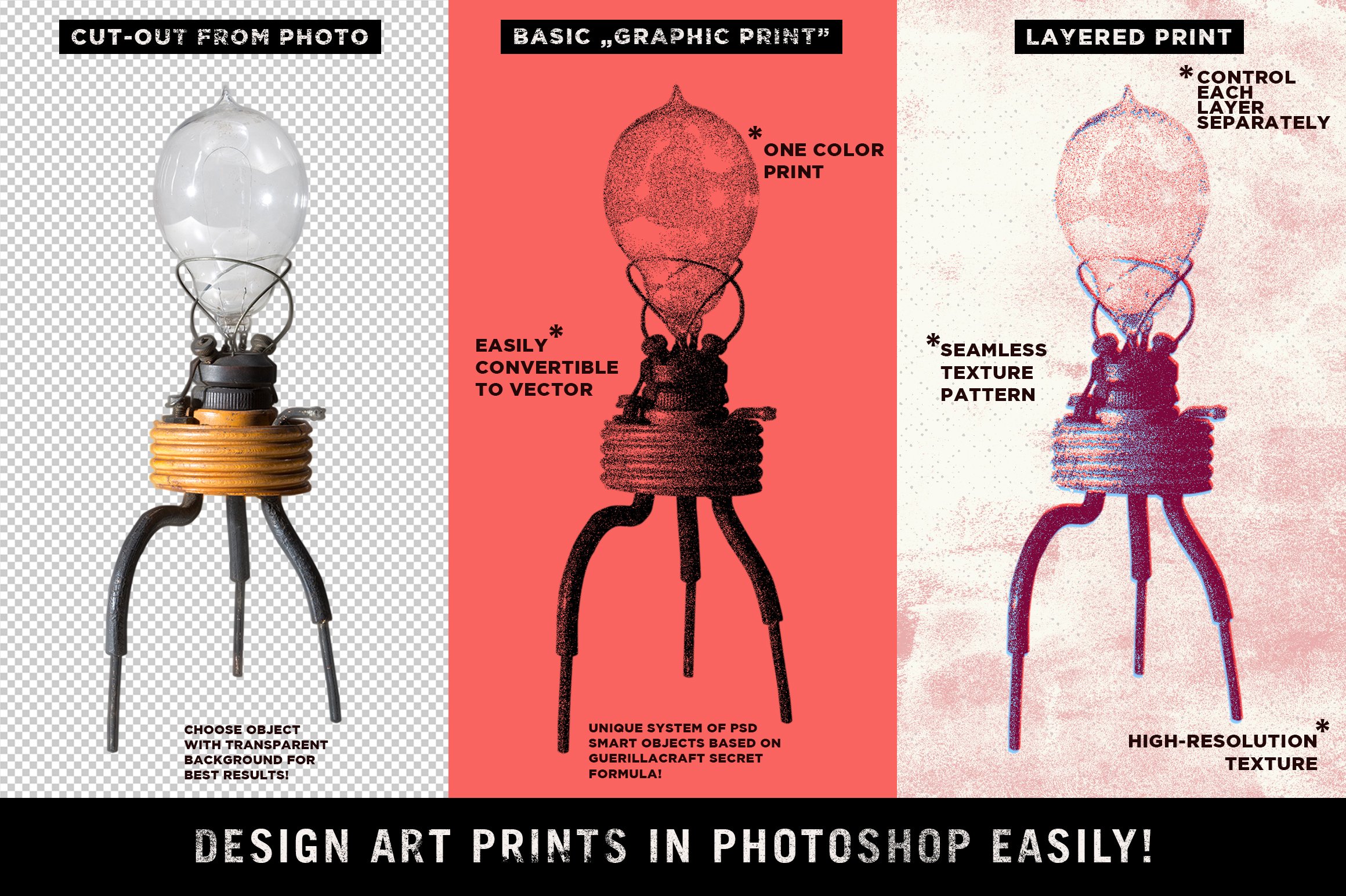 复古半调粗糙印刷纹理效果海报广告PS样式 Misprinter For Adobe Photoshop_img_2
