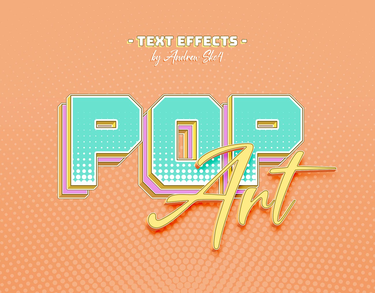 切片波普艺术立体文字设计PS图层样式 Sliced Pop Art - Text Effects_img_2