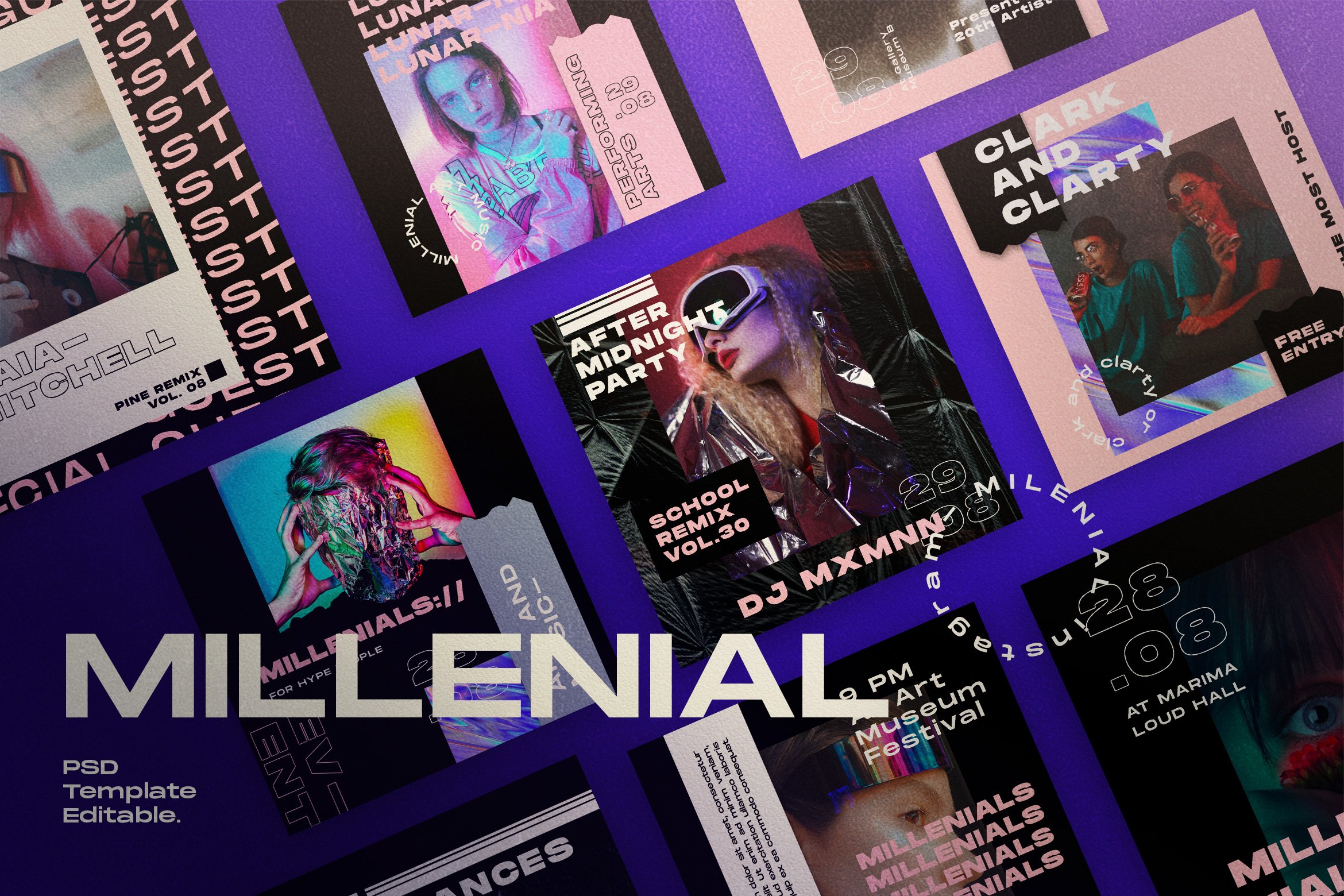 时尚潮流服装品牌推广新媒体海报设计模板 MILLENIAL - Social Media Template_img_2