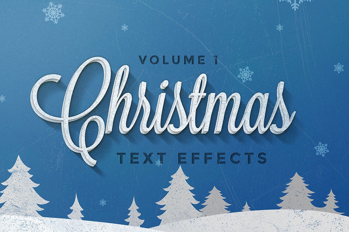 10款立体圣诞节主题文字标题PS图层样式 Christmas Text Effects Vol.1_img_2