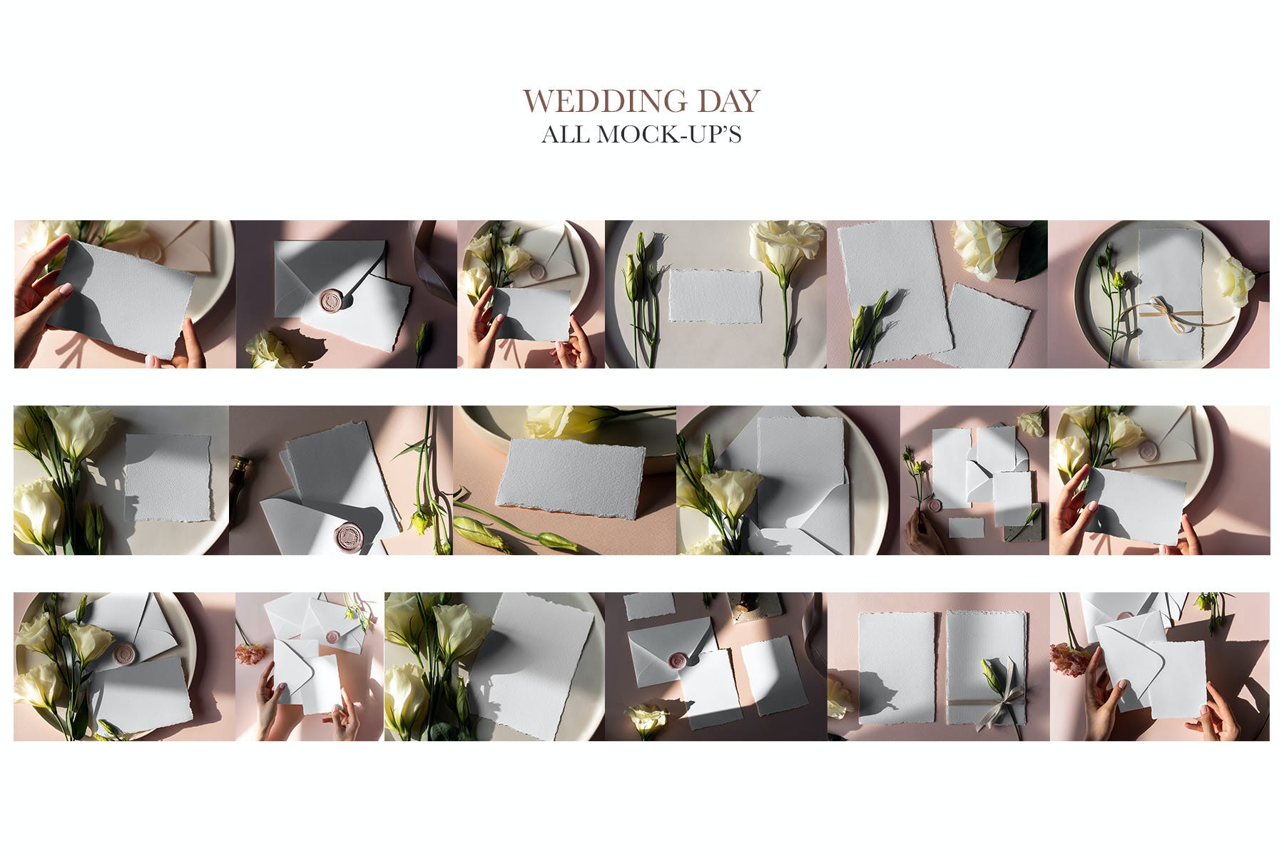 18款婚礼邀请卡设计展示PSD样机模板 Wedding Day Mockup Tenderness_img_2