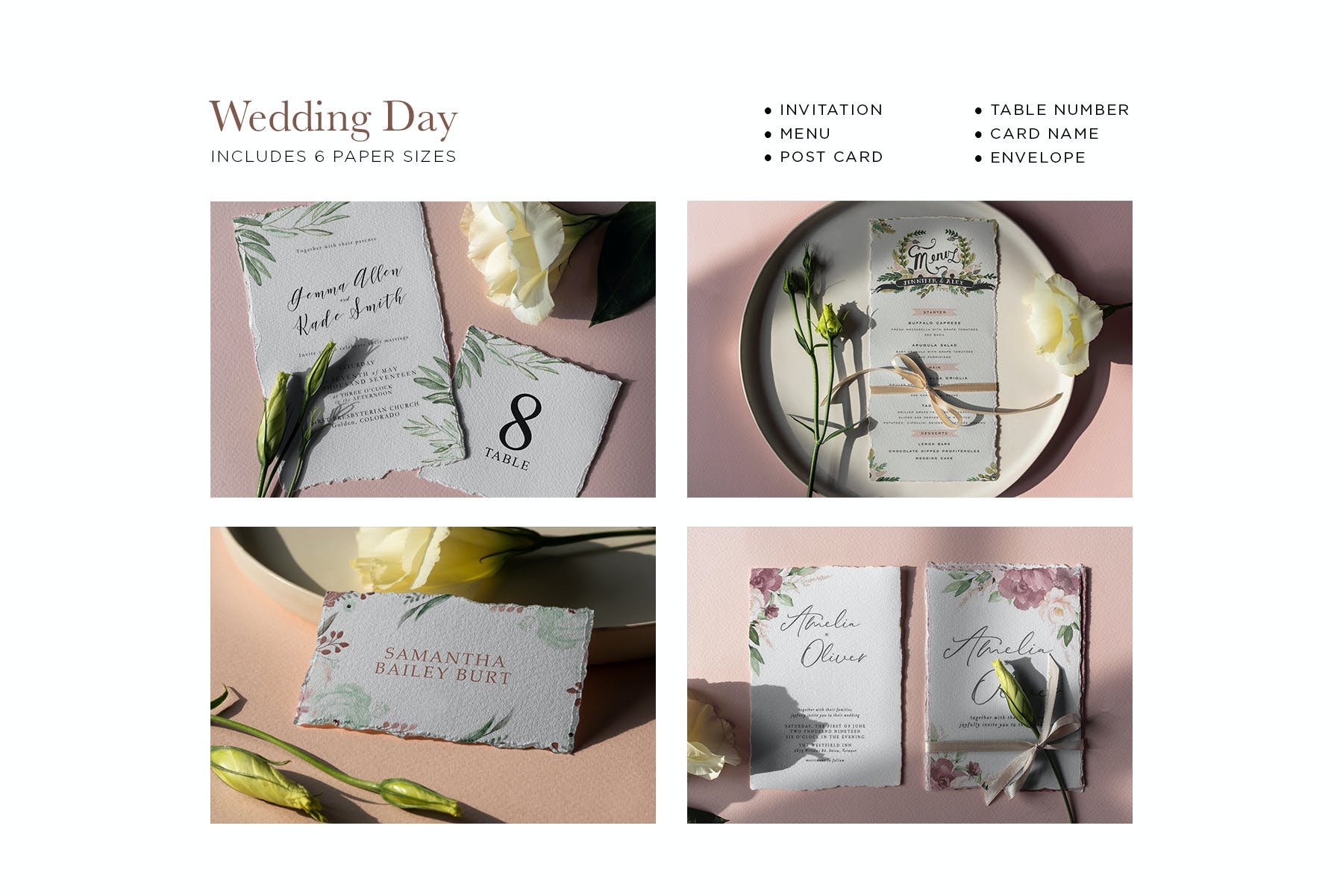 18款婚礼邀请卡设计展示PSD样机模板 Wedding Day Mockup Tenderness_img_2