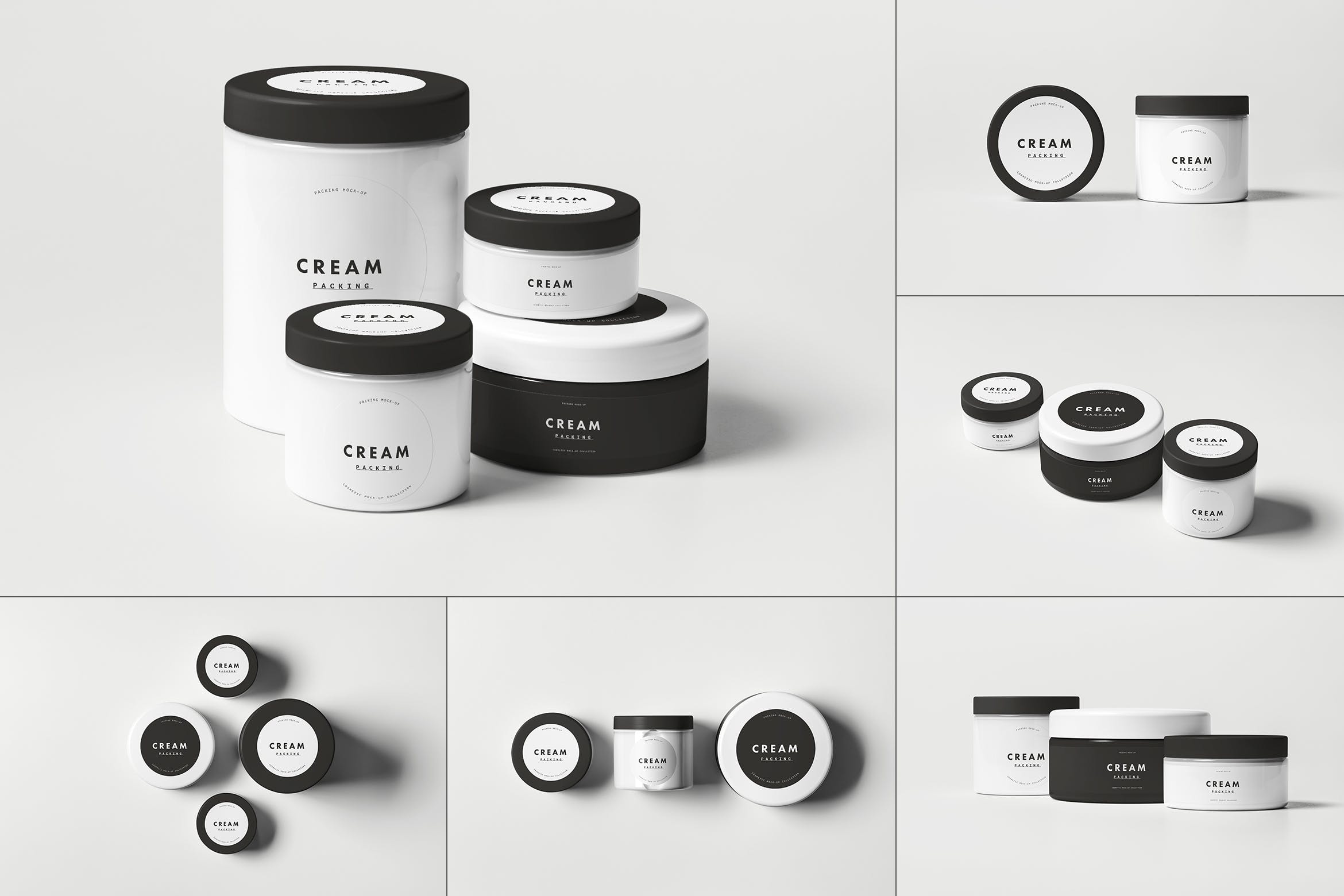 化妆品面霜包装罐样机模板 Cosmetic Jars Mockup_img_2