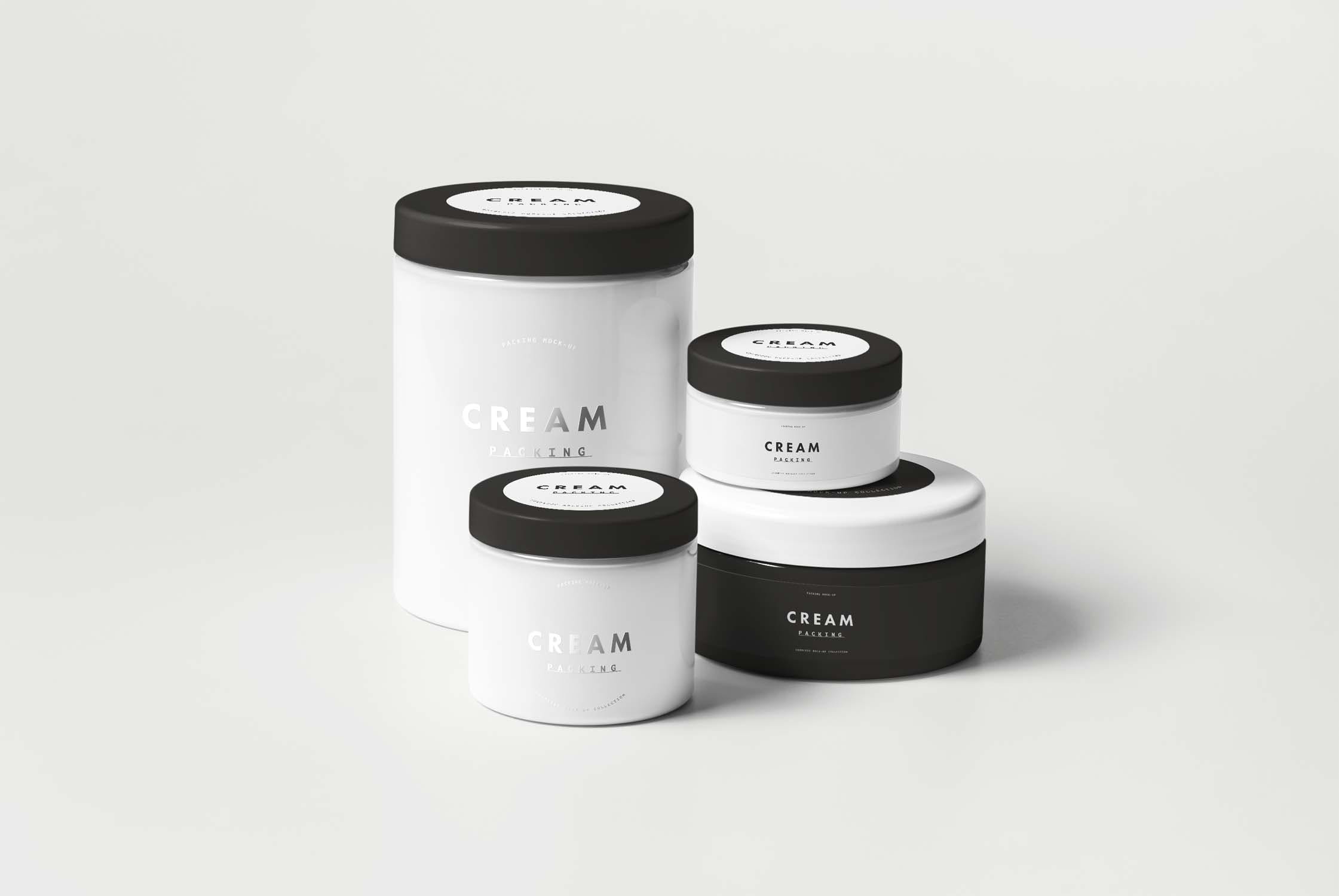 化妆品面霜包装罐样机模板 Cosmetic Jars Mockup_img_2