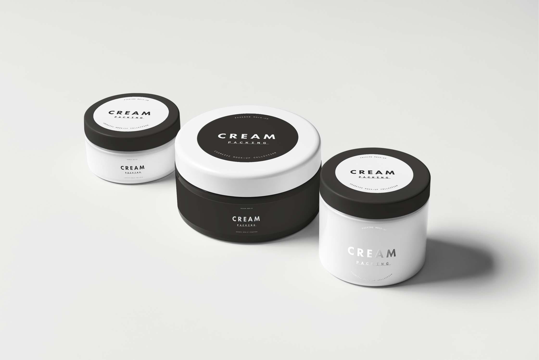 化妆品面霜包装罐样机模板 Cosmetic Jars Mockup_img_2