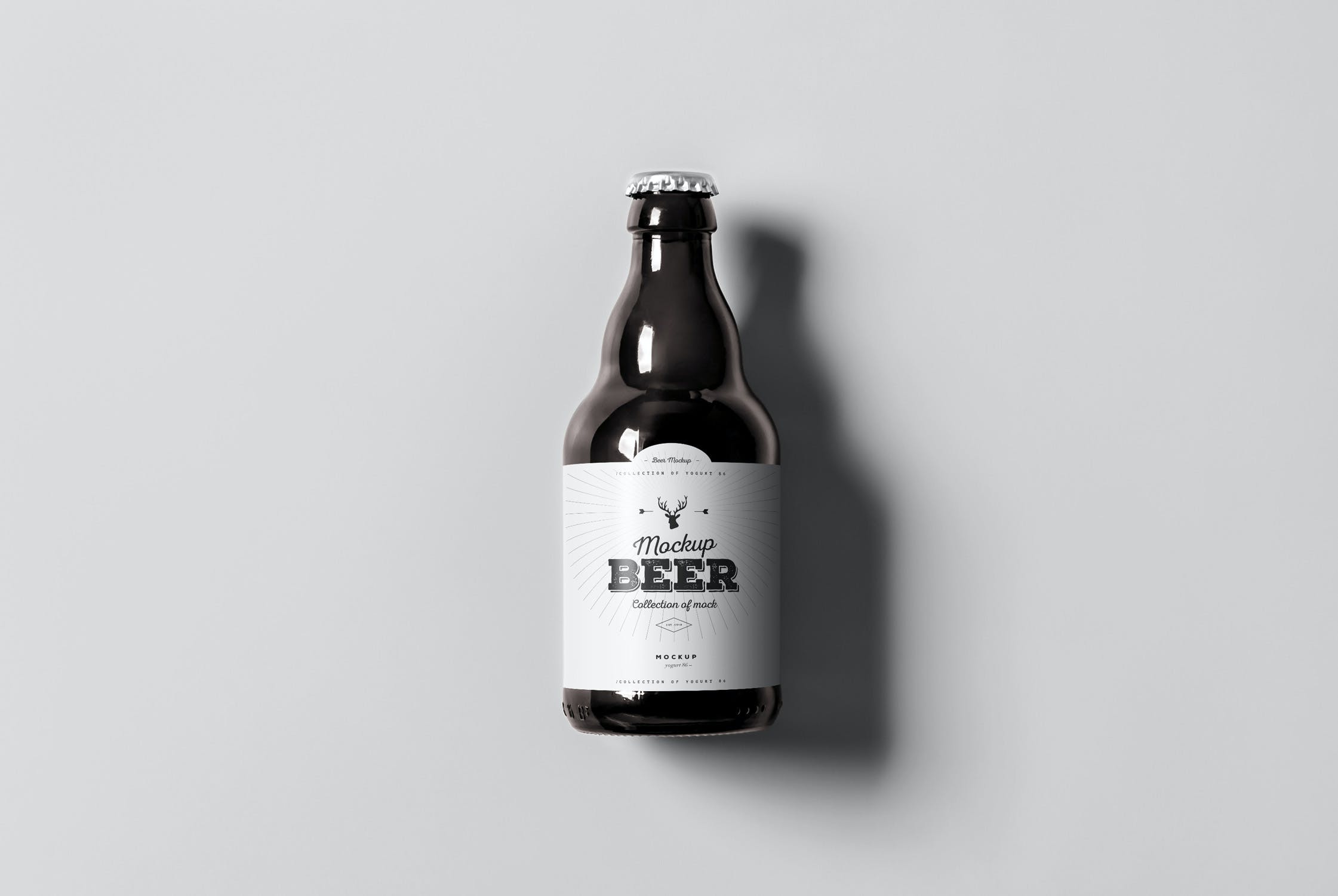 啤酒玻璃瓶标签设计样机模板 Beer Mockup 2_img_2