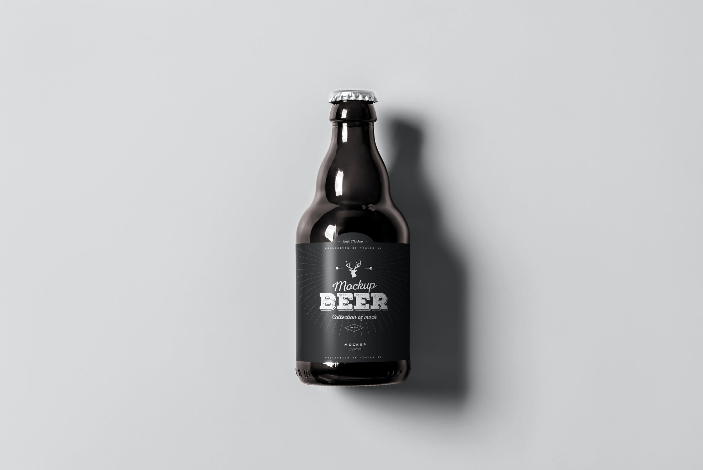 啤酒玻璃瓶标签设计样机模板 Beer Mockup 2_img_2