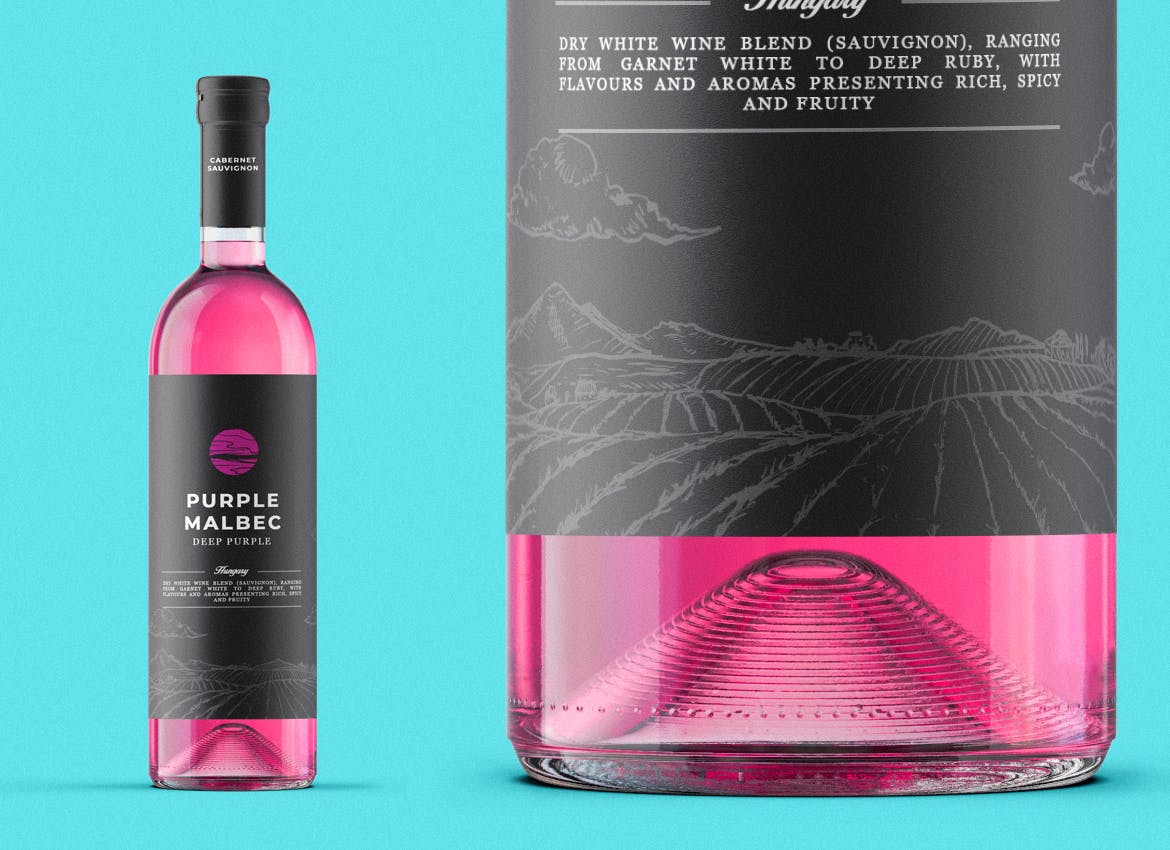 葡萄酒瓶标签设计展示样机模板 Wine Bottle Mockup Template_img_2