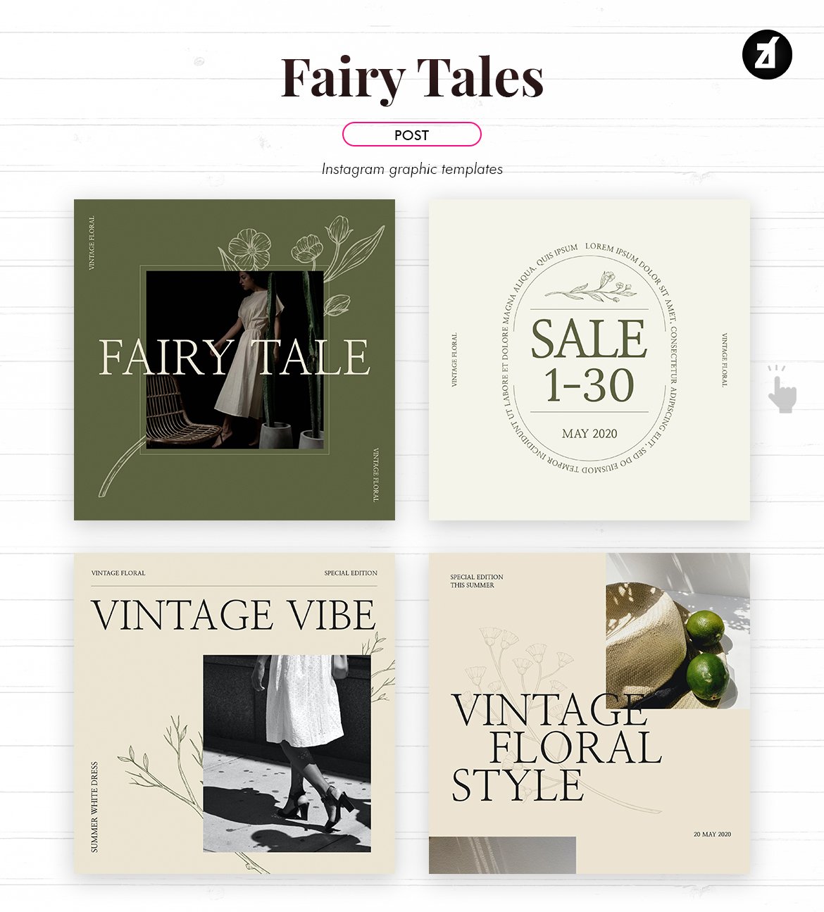 梦幻服装品牌推广新媒体海报PSD模板 Fairy Tales Social Media Template_img_2