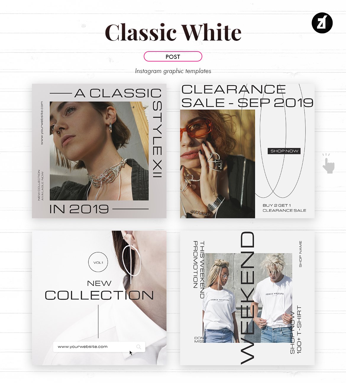 经典白色系摄影推广新媒体海报模板 Classic White Social Media Template_img_2