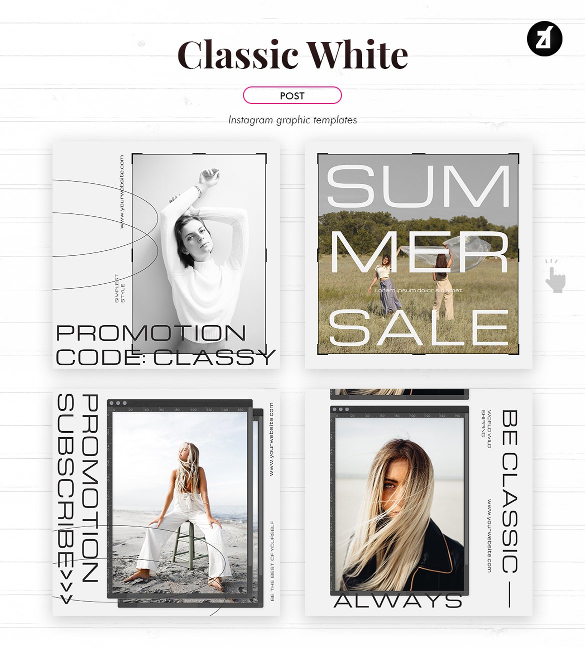 经典白色系摄影推广新媒体海报模板 Classic White Social Media Template_img_2