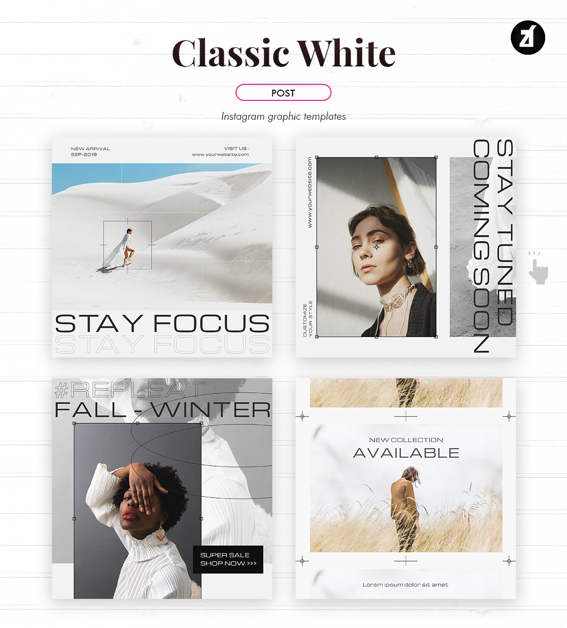 经典白色系摄影推广新媒体海报模板 Classic White Social Media Template_img_2