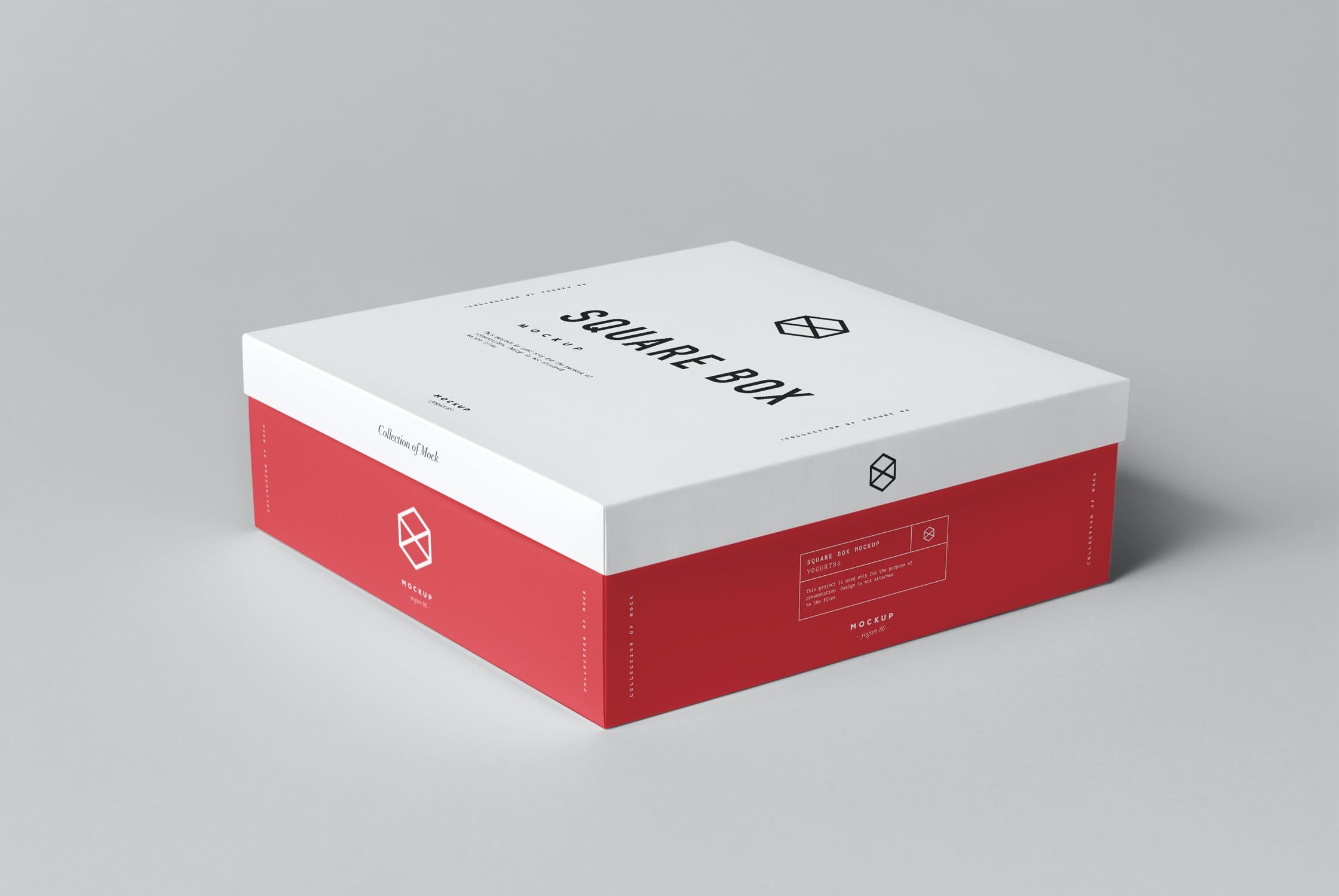 方形服装鞋盒纸盒设计样机模板 Square Shoe Box Mockup_img_2