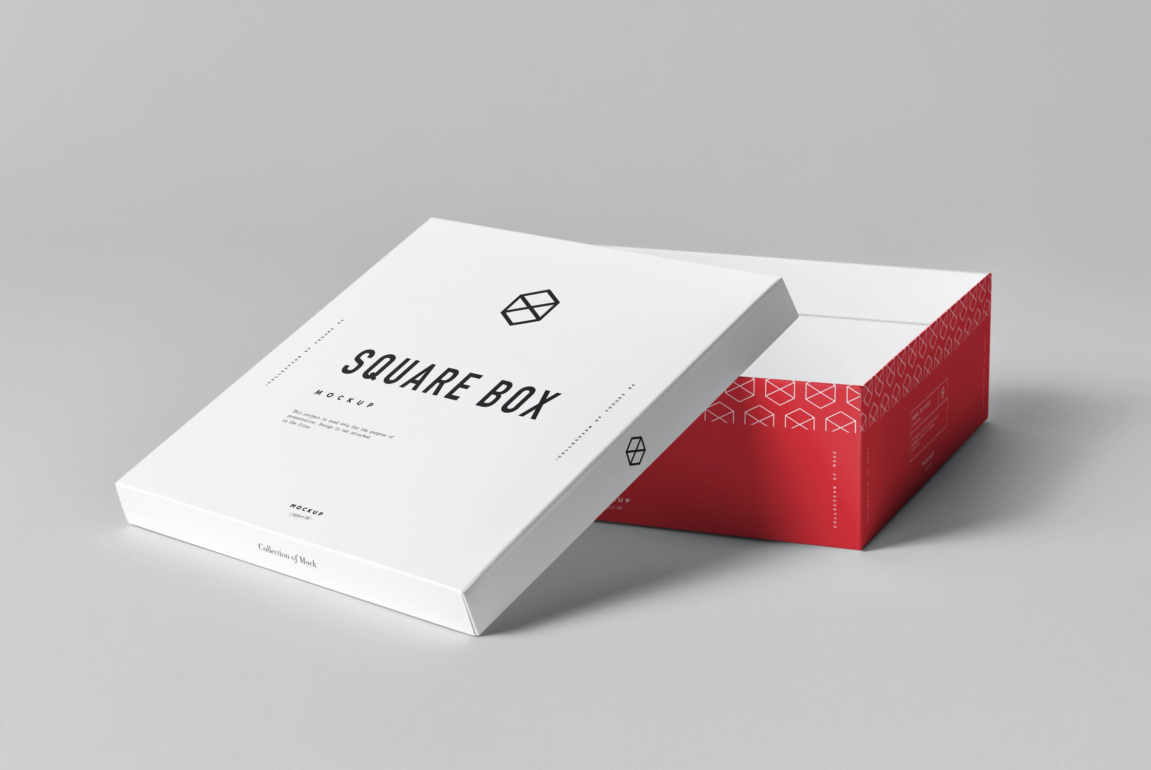 方形服装鞋盒纸盒设计样机模板 Square Shoe Box Mockup_img_2