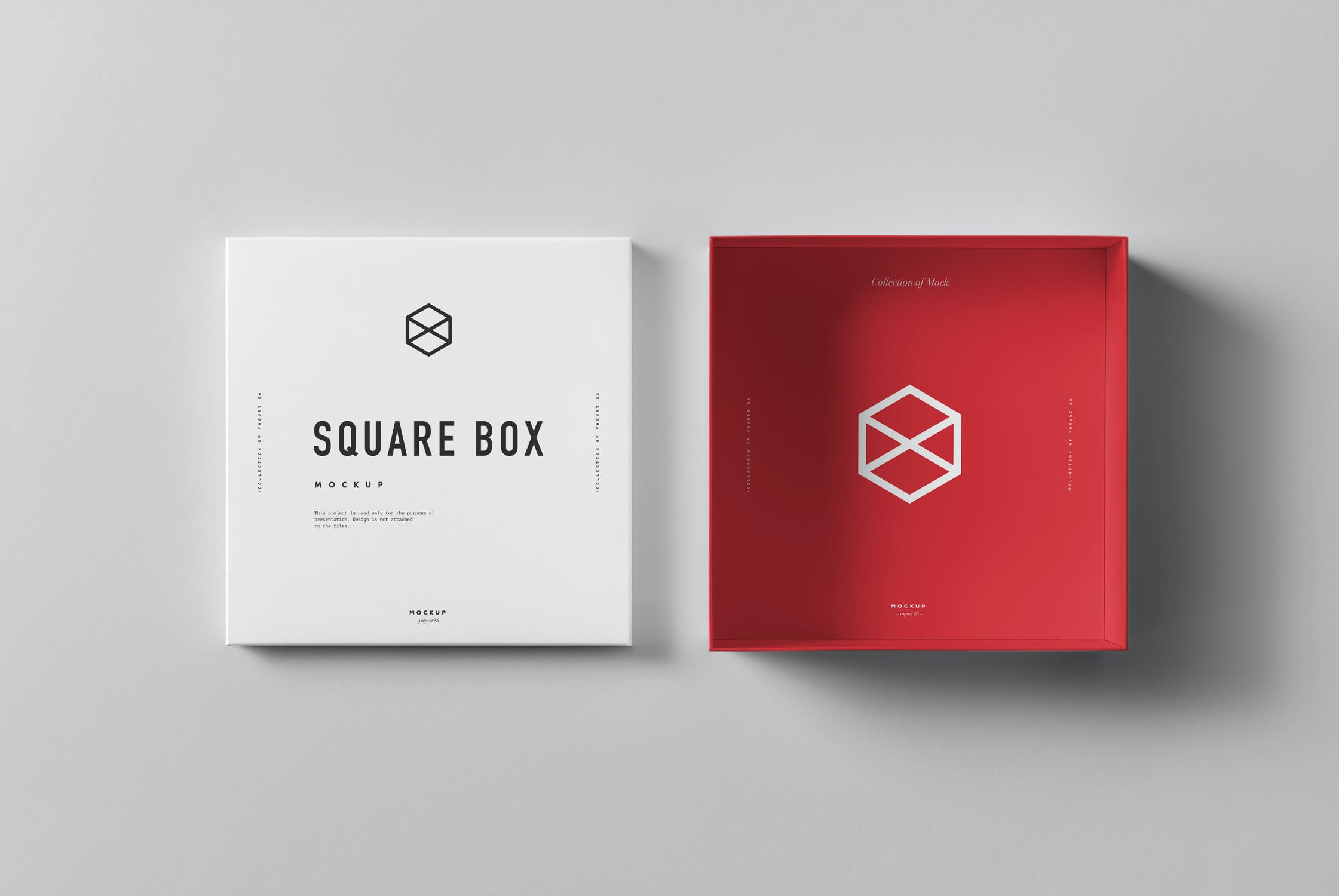 方形服装鞋盒纸盒设计样机模板 Square Shoe Box Mockup_img_2