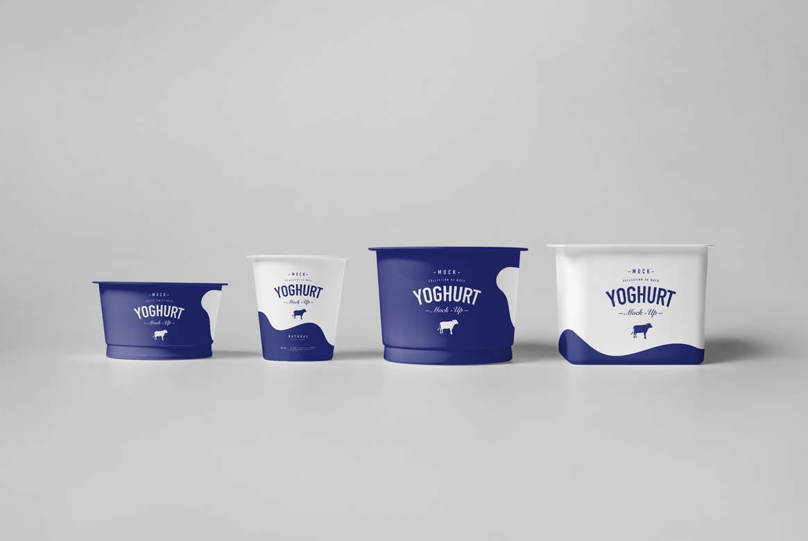 8款酸奶包装盒设计展示样机模板 Yoghurt Cup Mockup 3_img_2