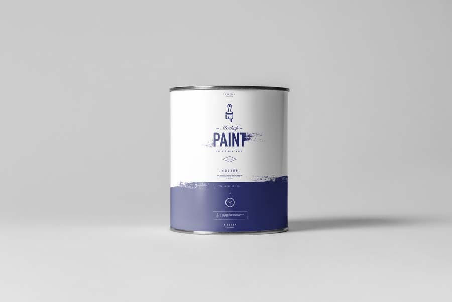 8款油漆金属桶设计样机模板 Can of Paint Mockup_img_2