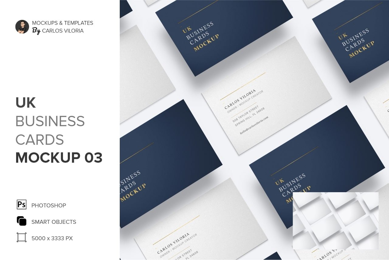 商务个人名片卡片样机模板 UK Business Cards Mockup 03_img_2