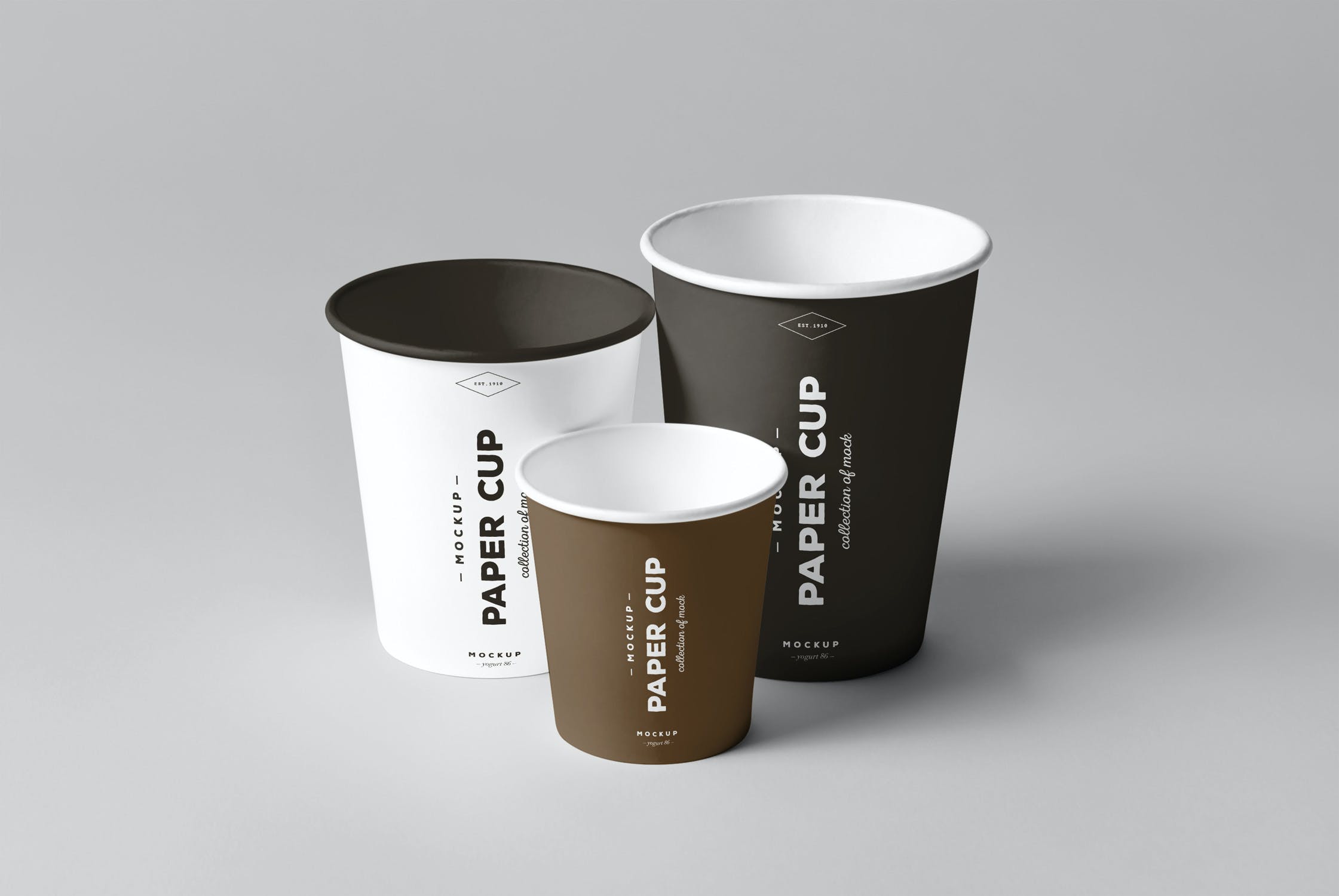 8款一次性咖啡纸杯样机模板 Paper Cups Mockup_img_2