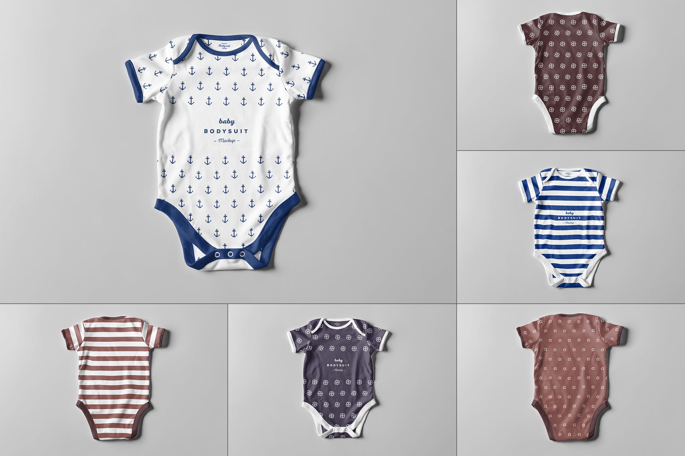 婴儿半袖三角连体衣PSD样机模板 Baby Bodysuit Mockup_img_2