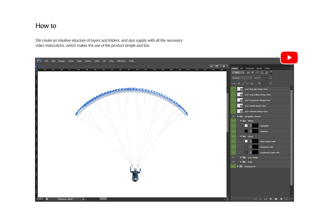 6款滑翔伞设计样机模板 Paraglider Mockups Set_img_2